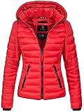 Navahoo Damen Jacke Steppjacke Übergangsjacke gesteppt Stepp Frühjahr B650 [B650-Lulana-Rot-Gr.S]