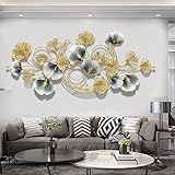 YGBUHN Wanddeko Metall, Metallwanddekor Für Wohnzimmer, 3D Wandschmuck Wandverzierung Dekoration Ginkgo, Wandskulpturen für Garten Wohnzimmer, Schlafzimmer, Esszimmer Wohnk