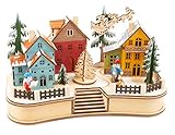 11391 Lampe Weihnachtsdorf, aus Holz, Winterlandschaft mit Beleuchtung