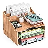 JOPOO Schreibtisch Briefablage, A4 Paper Dokumentenablage Büro Tisch Ordentlicher Organizer, Magazin Ak