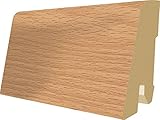 Megafloor Sockelleiste Fußleiste (6 cm Höhe, 2,40 m Länge, MDF) L131 Stangl Buche MF4625