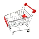 SM SunniMix Kinder Rollenspiel Supermarkt Einkaufstrolley Einkaufswagen Spielzeug, aus Metall und Kunststoff - R