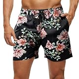 Yowablo Hose Herren Sommer Bedruckt StrandEltern Outfit Vater Hose Familie Kleidung Boardshorts (XL,Pink-1)