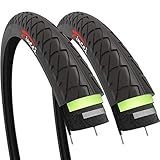 Fincci Paar 26 x 1,95 Zoll 53-559 Slick Reifen mit 2,5 mm Pannenschutz für Cityräder Rennräder Mountain MTB Hybrid Fahrrad (2er Pack)