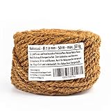 Humusziegel - Kokosseil 7 mm x 50 m – ungefärbte Naturfaser – Verwendbar als Sisal Seil für Kratzbaum, Baumanbinder, Paketschnur, Pflanzenband & als Dek