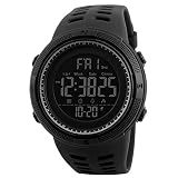 Forrader Männer Sportuhr Outdoor 50M wasserdicht Big Face Digital Blacklight Screen Multifunktionale Mode LED Sport Armb