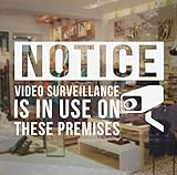 Wandtattoo Hinweis Video Überwachung in Gebrauch - Store Business Vinyl Aufkleber Aufkleber für Glas Fenster Tür Wasserdicht Wandbilder 42 x 26