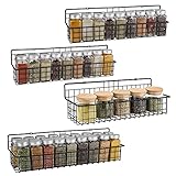 GEEDIAR Gewürzregal aus metall selbstklebend ohne Boren Wand Breiter | 4 etagen hängend Wandregal Küchenregal für Küchen, Badzimmer, Wohnzimmer, Schranktür, Innenschrank, Schwarz (W:8 - 11.5cm)