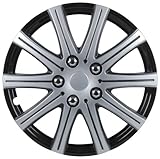 Cartrend 75169 Premium- Radzierblenden 4er- Satz Adelaide, schwarz+ silber 33 cm (13 Zoll) - 4-er S