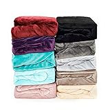 MALIKA Luxus Cashmere-Touch Spannbettlaken für Topper bis 10 cm Steghöhe Boxspring Winter Plüsch Spannbetttuch Teddy Coral Fleece, Farbe:LILA, Größe:180x200-200x200