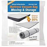 Vakuumbeutel für Umzug/Lagerung von Schaumstoffmatratzen, komprimiert Matratze bis zu 80%, vakuumversiegelte Matratzentasche, auslaufsicher & versiegelbar, Aufbewahrungstasche mit R