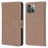 nancencen Kompatibel mit Samsung Galaxy S4 Mini Handyhülle,Wallet Karten Slot Vintage Gefrostet Flip Cover Schutzhülle (Anti-Fall) für Samsung Galaxy S4 Mini - Beig