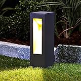 Lucande LED Sockelleuchte/Wegeleuchte außen Anthrazit, Höhe: 25,3 cm, Sockellampe Garten IP54, inkl. 1x7W LED Leuchtmittel A+ fest verbaut, warmweiß (3.000K),