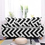 Gitterdruck Sofabezug, Eckkombination Sofabezug, rutschfeste elastische Stretch Möbel Sofa Schutzhülle NO.3 3Sitz-L-(190-230