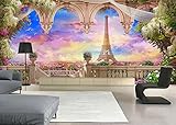 Zjfong 3D Fantasy European Garden Wallpaper Selbstklebendes Schlafzimmer Wandbild Poster-400X280C