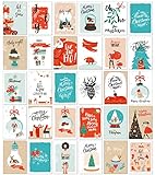 Gloria Therese - 30 Weihnachtspostkarten - Qualität Made in Germany - Coole Weihnachtskarten für Weihnachten, Modern Christmas Card Set in English, Postkarten für Nikolaus,