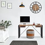 WOMO-DESIGN Konsolentisch mit 2 Schubladen 140x40cm Natur-Schwarz Massivholz Mangoholz Unikat, handgefertigt Industrie Design Beistelltisch Flurtisch Sofatisch Schreibtisch Tisch für Eingangsb