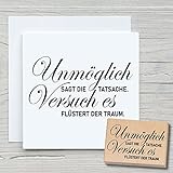 NEWSTAMPS Stempel Unmöglich sagt die Motivstempel groß aus Holz & Gummi zum Karten basteln, Holzstempel, Sprüche, Spruchstempel, Textstempel, Schrift, Scrapbook, Textilstempel, Dek