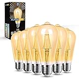 Alphalux | Edison Glühbirne E27 Vintage – 6er Pack – 4W LED Vintage E27 Glühbirne – LED Warmweiss [2700K] – Retro Glühbirne E27 - Energieklasse A+