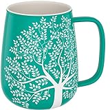 amapodo Kaffeetasse groß - Porzellan Tasse mit Henkel 600ml - XXL Büro Kaffee Tasse - Jumbo Kaffeebecher Türkis - Geschenkidee für Frauen Mä