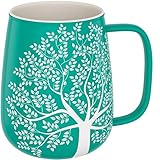 amapodo Kaffeetasse groß - Porzellan Tasse mit Henkel 600ml - XXL Büro Kaffee Tasse - Jumbo Kaffeebecher Türkis - Geschenkidee für Frauen Mä