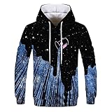 dfksd Frühling Unisex Kapuzen Langarm Pullover Casual Jungen und Mädchen Sweatshirt 3D Kapuzen Landschaftsdruck 5XL