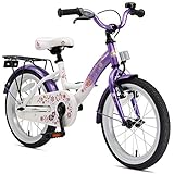 BIKESTAR Kinderfahrrad für Mädchen ab 4-5 Jahre | 16 Zoll Kinderrad Classic | Fahrrad für Kinder Lila & Weiß | Risikofrei T