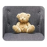 Mauspads baby animal kuscheliger brauner teddybär, Der auf dem sofa sitzt mauspad für notizbücher, Desktop-computer-matten bü