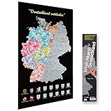 SAFE Scratch Rubbelkarte Deutschland, Scratchkarte. Einfach freirubbeln, wo Man Schon gewesen ist, auch sehr schön als Wanderkarte, EIN tolles Geschenk