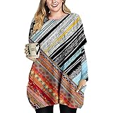 Damen Oversized Kleid Langarm Kleid Oversized Loose Pocket Long Pullover T-Shirt 4XL