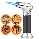 Küchenbrenner Blowtorch kitchen Burner mit Sicherheitsschloss Refillable Butane Gasbrenner für Creme Brulee, Home Pastry Desserts, BBQ, Herd, Kochen, Grill, Kerzen, Backen(Butane Not Included)