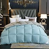 Cactuso daunendecke leicht,Neue weiße Gänsedaunen Bettdecke Hotel verdickte Winterdecke Vier Jahreszeiten Quilt-Grün grau f_150*200cm 3000g