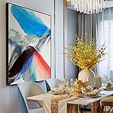 Diamond Painting Farbige abstrakte Federn,DIY 5D Diamond Painting Set,Diamant Painting Bilder für Erwachsene Und Kinder Crystal Strassstein Vollbohrer Kunst Handwerk Home Wall Décor 60x120cm 24x47