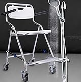 Badhocker,Kommode Rutschfeste Badebank Dusche Rollstuhl Klappduschhocker Rollduschstuhl Toilettenstuhl/Weiß