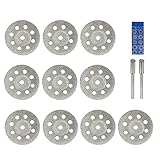 Diamantsägeblatt 20mm 22mm 25mm 30mm mit Dorn for Dremel Rotationswerkzeuge Mini Diamantschneidscheibe (Color : 12pcs 22mm Set)