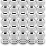 Kabelverschraubungen M20 x 1,5 mm IP68 20 x M 20 9 - 11 mm grau Kabel Verschraubung metrisch Gegenmutter wasserdicht Kunststoff Cable Gland 20 Stück ARLI