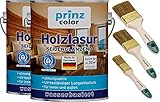 prinzcolor Premium Holzlasur Holzschutzlasur Holzschutz Lasurpinsel Teak 5