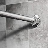 Dmore Duschvorhangstange Edelstahl ohne Bohren 110-200 cm, Duschstange Ausziehbar für Dusche und Badewanne, Silb