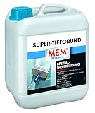 MEM Super-Tiefgrund, Für saugende und nichtsaugende Untergründe, Innen und außen anwendbar, Einfache Anwendung, Lösemittelfrei, 5 l, Milchig-weiß