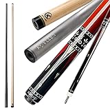 KL-01F Billardqueue-Stick mit Echtholz-Inlay 2 niedrig abweisenden Schäften (1 x Kohlefaser-Schaft, 1 Karbonrohr innen Holzschaft, 4 Karbonrohre im Hintern, Verlängerung) (KL-01FR, 12,75 mm)