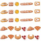 Spielen Lebensmittel Set 27 Stück Miniature Food Mikro Landschafts Dekoration Miniatur Lebensmittel DIY Handyhülle Dekoration Mini Modell Brot Küchenspielzeug für Bäckerei Schaufenster Display