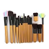 KOLIGHT Make-up-Pinsel-Set, 18-teilig, für Foundation, Lidschatten, Lippen, Rouge, Werkzeug (Gold + Schwarz)