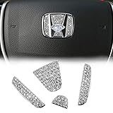 Yumzeco Bling Kristall Lenkrad Emblem Autozubehör Frauen Interieur Kompatibel mit Honda Civic Accord CRV Odyssey City 2015-2020, DIY Auto Diamant Zubehör, Rad dekorative Kristalle Lenkaufkleb