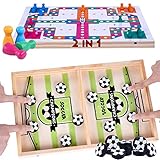 Schnelles Sling Puck Fast Sling Puck Spiel Brettspiele Checkers 2 in 1 Sling Games Table Desktop Battle Ice Hockey Game Paced Sling Puck Winner Wood Board Sport Toys Small 14.4 in X 8.8