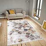 Carpetilla Wohzimmer Venedig Designer Teppich Beige Farbig Gold Orientalisch Marokkanisch, Größen Name: 120x170