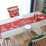 HAMON Weihnachten Tischläufer 180 * 30CM Weihnachten Tischdecke Dekoration Weihnachten Leinen Lange Tischdecke W