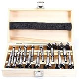 IGOSAIT Forstnerbohrer-Set, 15 Stück, 10 mm - 50 mm, Holzbearbeitung, Lochsäge, Bohrwerkzeug-Sets für Holzbearbeitung, Möbel, Türscharnier, B