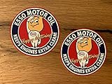 24/7stickers #838 / 2X ESSO Aufkleber je 8cm Old School Hot Rod Tuning Vintage Retro Power Oldtimer Öl O