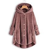 Winterjacke Damen Lang Sale Plüschmantel Damen Teddy Warm Wintermantel Kapuzenjacke Herbstjacke Winterjacke Fleecejacke Teddymantel Winter Herbst Fleece Jacke Mantel Plüsch Fleecemantel Plüschjack