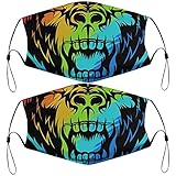 UHUHUH Staub-Atemschutzmaske, Maskenmaske Mit Nasenclip, 2-Teilig, Waschbare Unisex-Maske Farbverlauf Orang-U